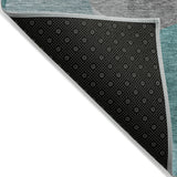 Addison Chantille ACN2121 Blocks Machine Made Transitional Teal Rug
