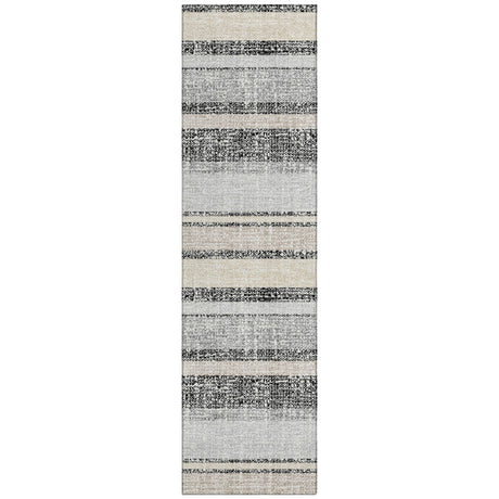 Addison Chantille ACN2122 Stripes Machine Made Transitional Black Rug