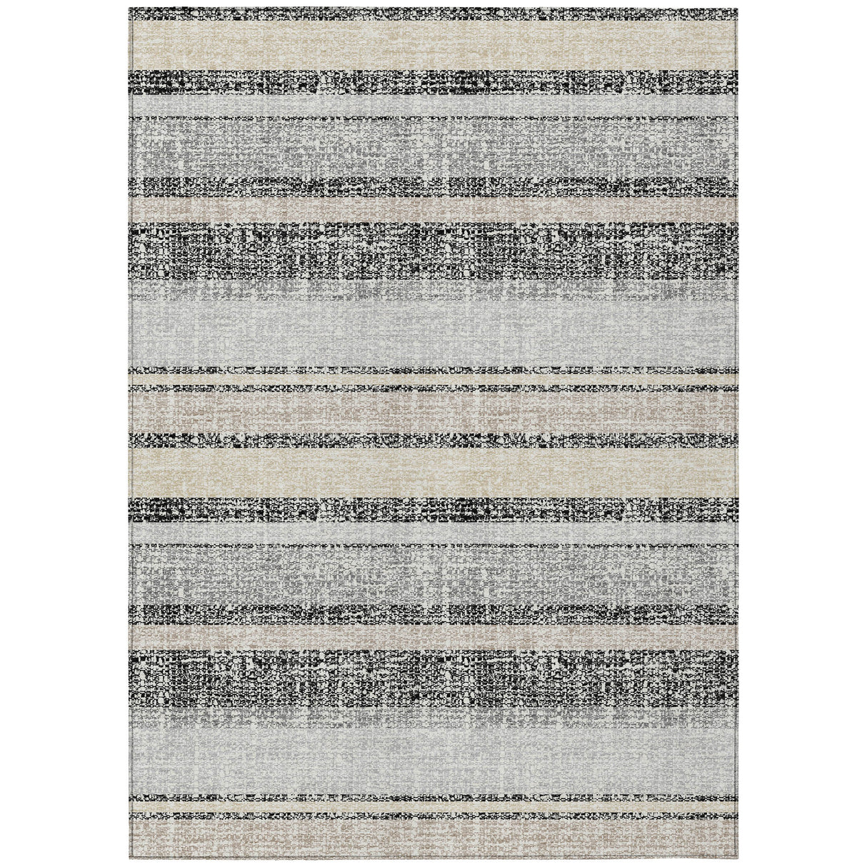 Addison Chantille ACN2122 Stripes Machine Made Transitional Black Rug