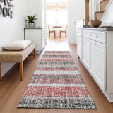 Addison Chantille ACN2122 Stripes Machine Made Transitional Burgundy Rug