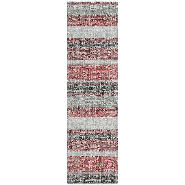 Addison Chantille ACN2122 Stripes Machine Made Transitional Burgundy Rug