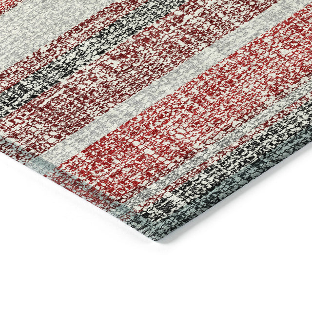 Addison Chantille ACN2122 Stripes Machine Made Transitional Burgundy Rug