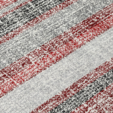 Addison Chantille ACN2122 Stripes Machine Made Transitional Burgundy Rug