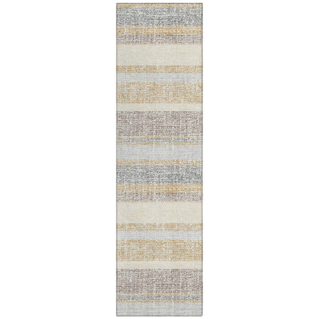 Addison Chantille ACN2122 Stripes Machine Made Transitional Gold Rug