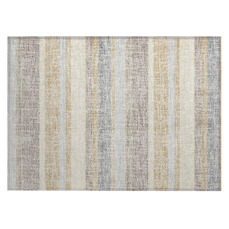 Addison Chantille ACN2122 Stripes Machine Made Transitional Gold Rug