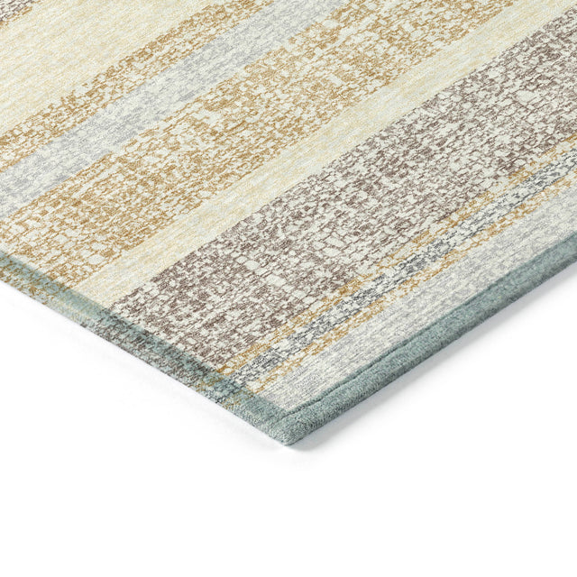 Addison Chantille ACN2122 Stripes Machine Made Transitional Gold Rug