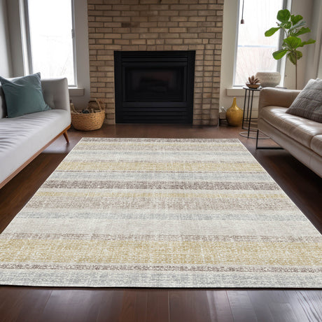 Addison Chantille ACN2122 Stripes Machine Made Transitional Ivory Rug