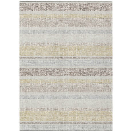 Addison Chantille ACN2122 Stripes Machine Made Transitional Ivory Rug