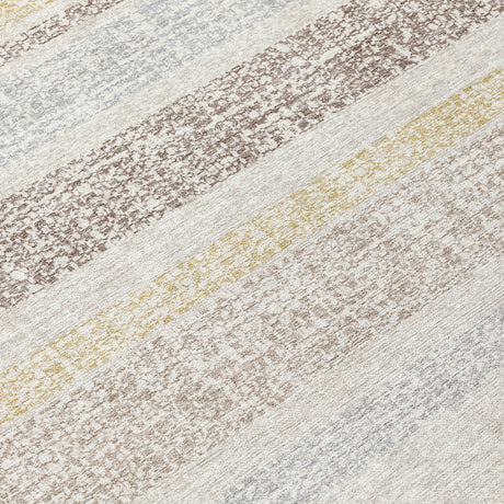 Addison Chantille ACN2122 Stripes Machine Made Transitional Ivory Rug