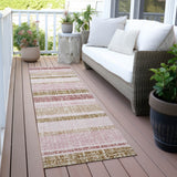 Addison Chantille ACN2122 Stripes Machine Made Transitional Pink Rug