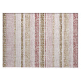Addison Chantille ACN2122 Stripes Machine Made Transitional Pink Rug