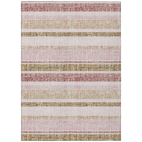 Addison Chantille ACN2122 Stripes Machine Made Transitional Pink Rug