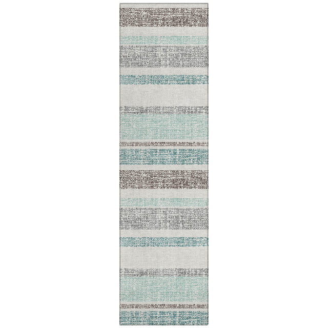 Addison Chantille ACN2122 Stripes Machine Made Transitional Teal Rug