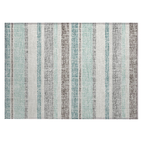Addison Chantille ACN2122 Stripes Machine Made Transitional Teal Rug