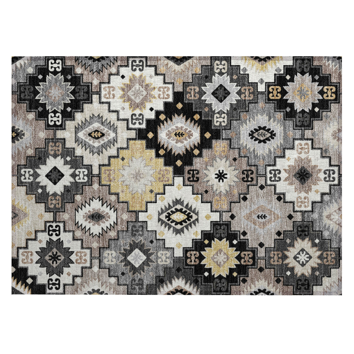 Addison Chantille ACN2123 Ethnic Machine Made Transitional Black Rug