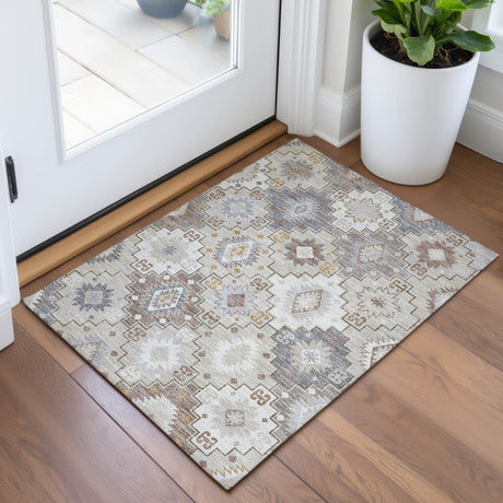 Addison Chantille ACN2123 Ethnic Machine Made Transitional Ivory Rug