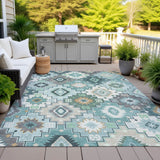 Addison Chantille ACN2123 Ethnic Machine Made Transitional Teal Rug