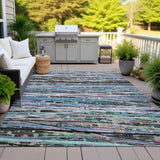 Addison Chantille ACN2125 Stripes Machine Made Transitional Blue Rug