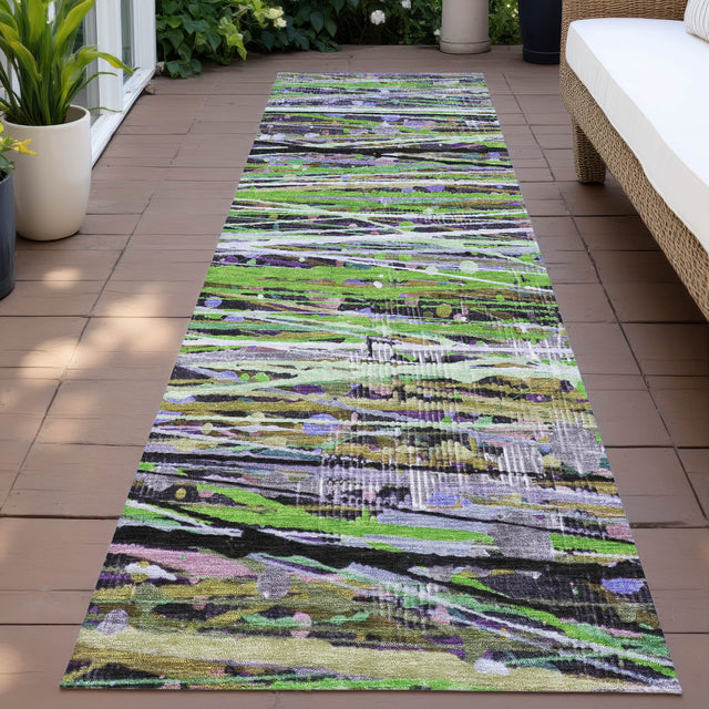 Addison Chantille ACN2125 Stripes Machine Made Transitional Green Rug