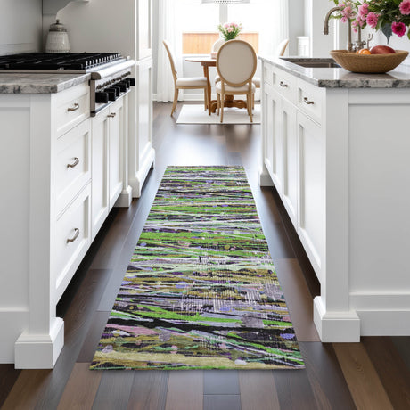 Addison Chantille ACN2125 Stripes Machine Made Transitional Green Rug
