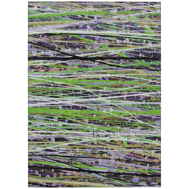 Addison Chantille ACN2125 Stripes Machine Made Transitional Green Rug