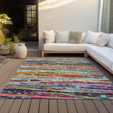 Addison Chantille ACN2125 Stripes Machine Made Transitional Orange Rug