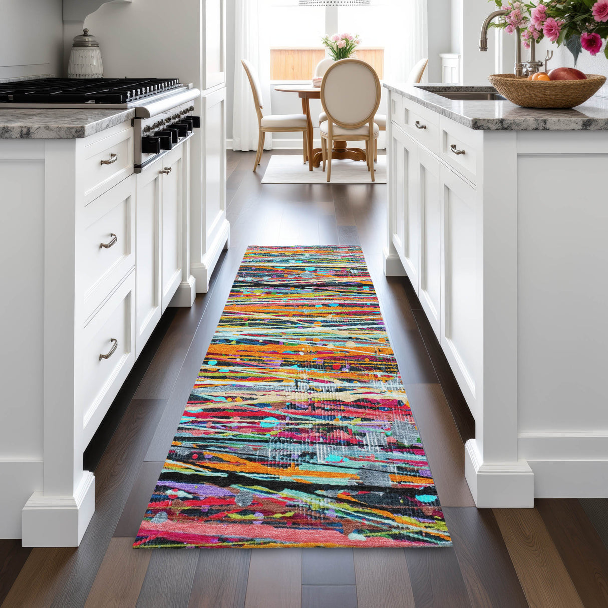 Addison Chantille ACN2125 Stripes Machine Made Transitional Orange Rug
