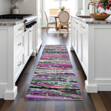 Addison Chantille ACN2125 Stripes Machine Made Transitional Pink Rug