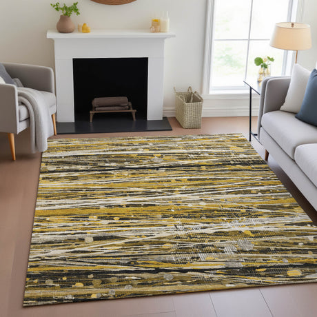 Addison Chantille ACN2126 Stripes Machine Made Transitional Brown Rug