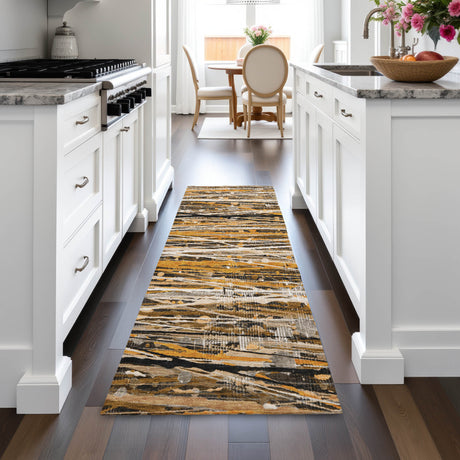 Addison Chantille ACN2126 Stripes Machine Made Transitional Copper Rug