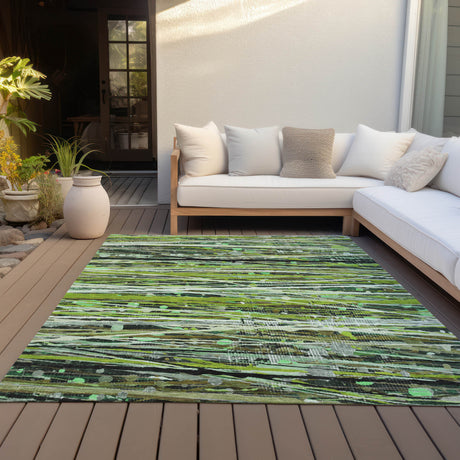 Addison Chantille ACN2126 Stripes Machine Made Transitional Green Rug