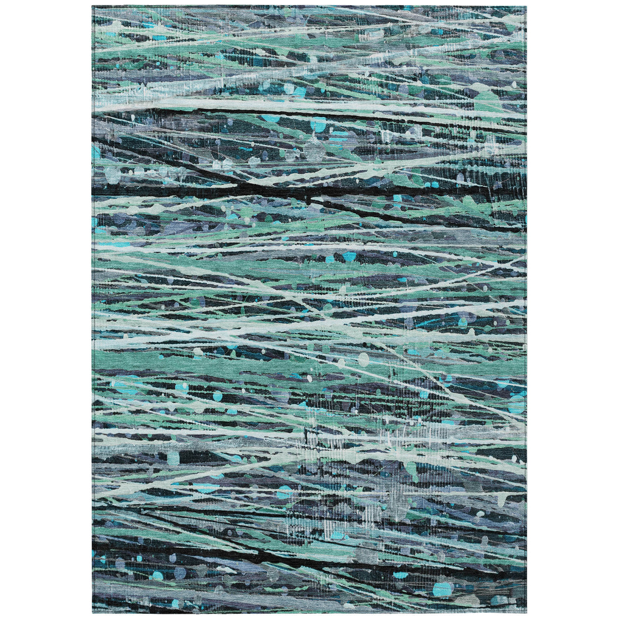 Addison Chantille ACN2126 Stripes Machine Made Transitional Teal Rug