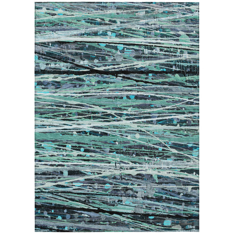 Addison Chantille ACN2126 Stripes Machine Made Transitional Teal Rug