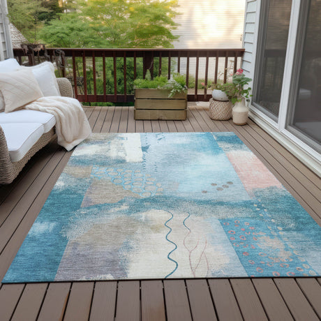 Addison Chantille ACN2127 Modern Machine Made Transitional Teal Rug