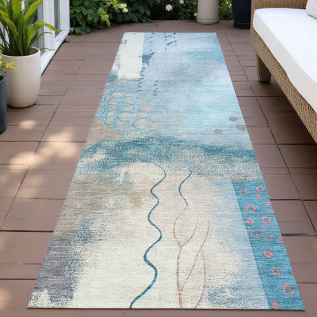 Addison Chantille ACN2127 Modern Machine Made Transitional Teal Rug