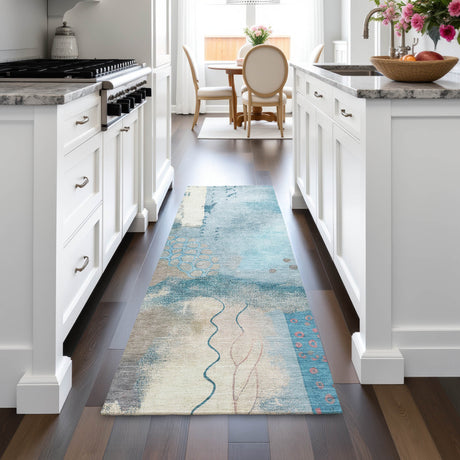 Addison Chantille ACN2127 Modern Machine Made Transitional Teal Rug