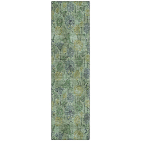 Addison Chantille ACN2128 Floral Machine Made Transitional Aloe Rug