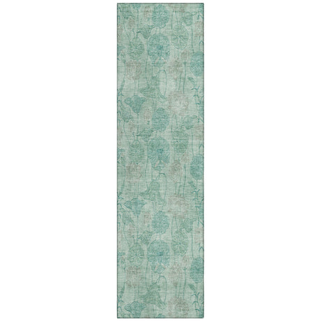 Addison Chantille ACN2128 Floral Machine Made Transitional Aqua Rug