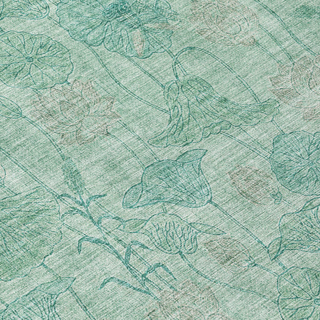 Addison Chantille ACN2128 Floral Machine Made Transitional Aqua Rug