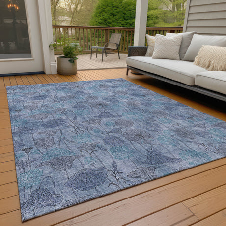 Addison Chantille ACN2128 Floral Machine Made Transitional Blue Rug