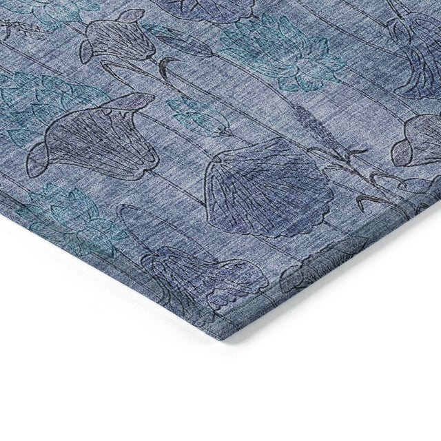 Addison Chantille ACN2128 Floral Machine Made Transitional Blue Rug