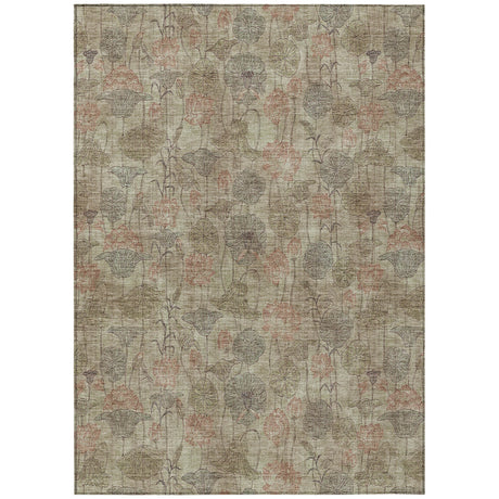 Addison Chantille ACN2128 Floral Machine Made Transitional Brown Rug