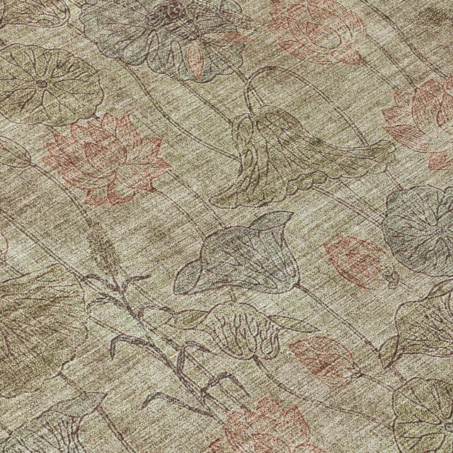 Addison Chantille ACN2128 Floral Machine Made Transitional Brown Rug