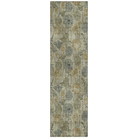 Addison Chantille ACN2128 Floral Machine Made Transitional Khaki Rug