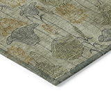 Addison Chantille ACN2128 Floral Machine Made Transitional Khaki Rug
