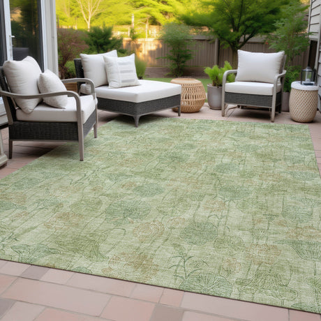 Addison Chantille ACN2128 Floral Machine Made Transitional Sage Rug