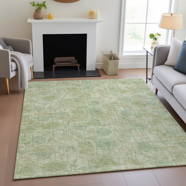 Addison Chantille ACN2128 Floral Machine Made Transitional Sage Rug