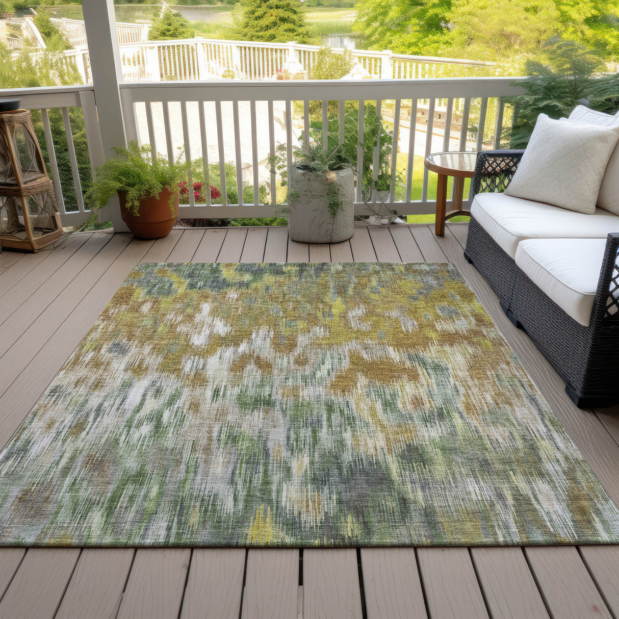 Addison Chantille ACN2129 Abstract Machine Made Transitional Brown Rug
