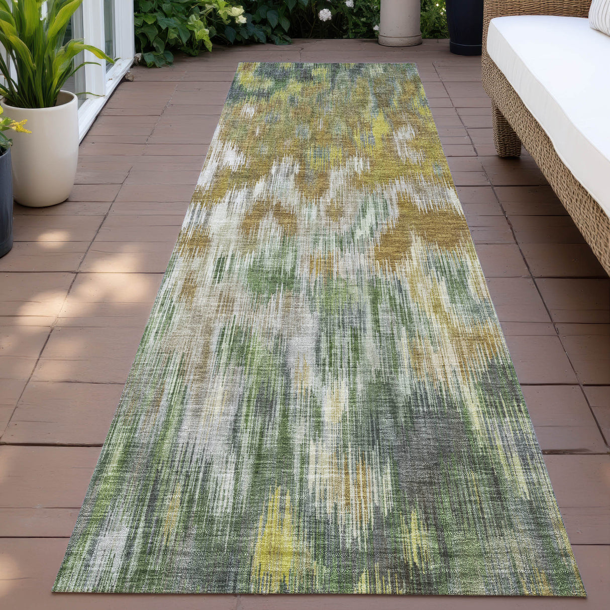 Addison Chantille ACN2129 Abstract Machine Made Transitional Brown Rug