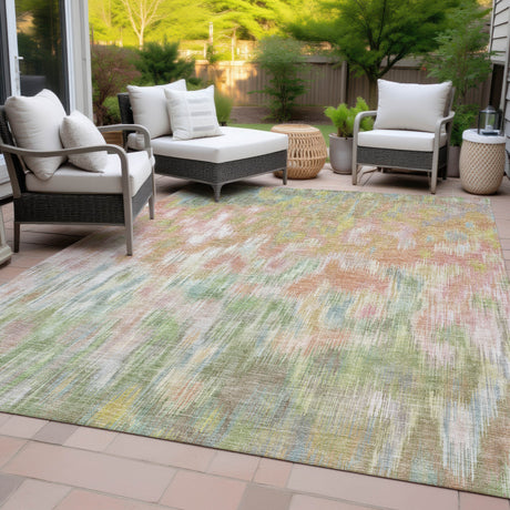 Addison Chantille ACN2129 Abstract Machine Made Transitional Coral Rug